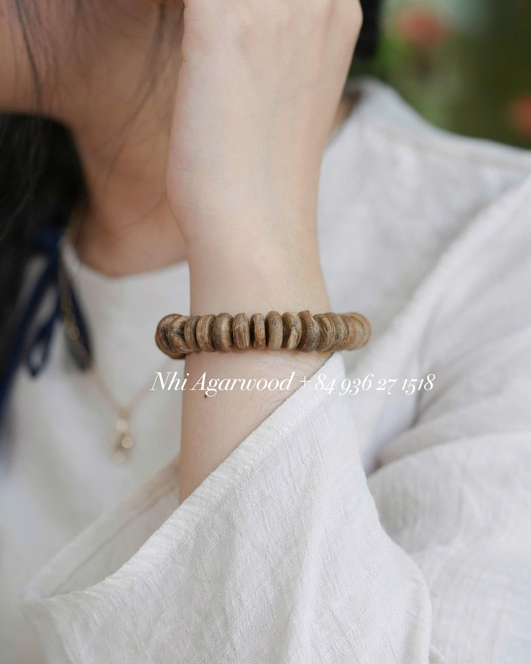Natural Agarwood Button Bead Bracelet – Vietnamese Oud | Wealth &amp; Prosperity Jewelry