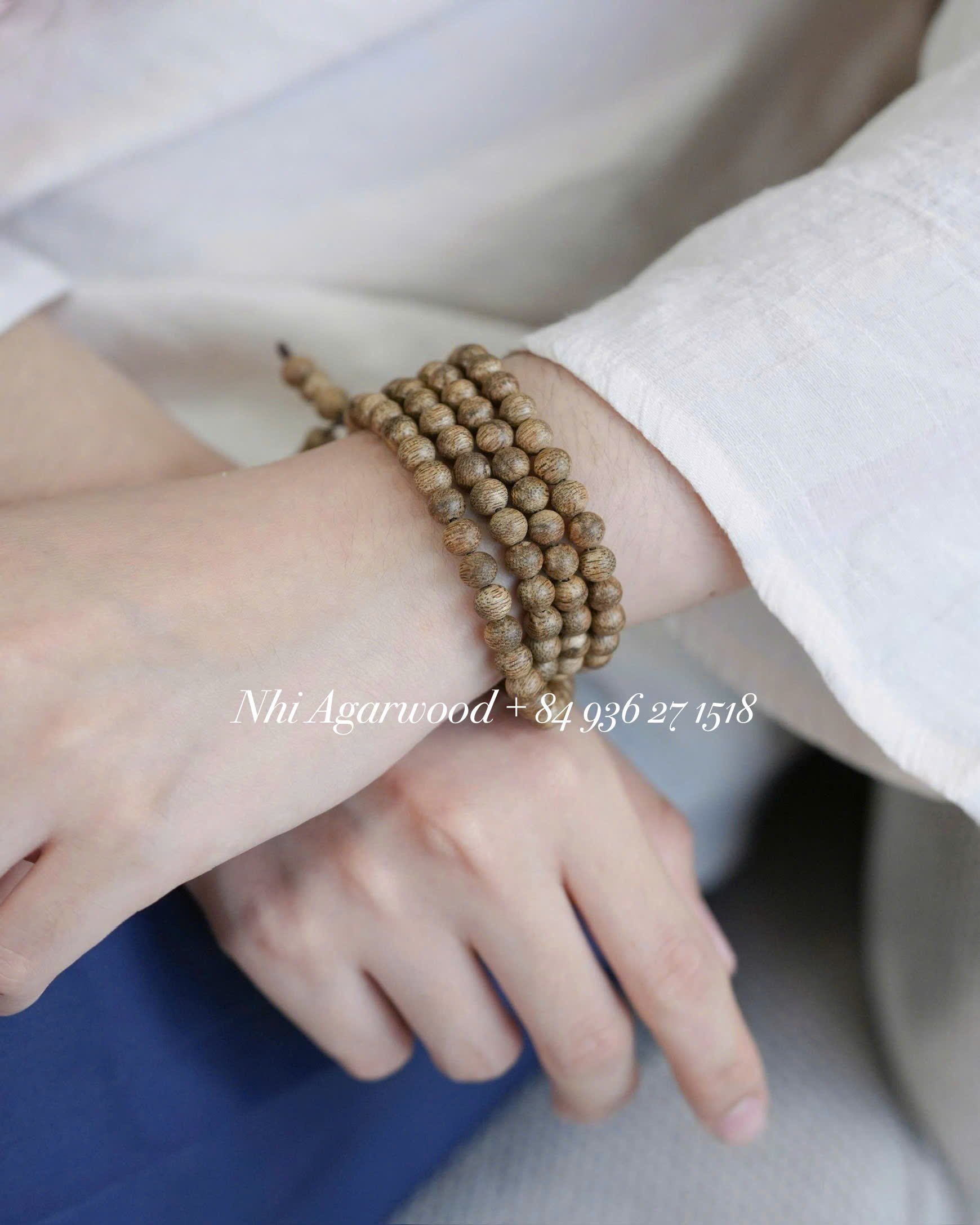 108 Beads Agarwood Bracelet – “Banh” Agarwood&nbsp; (6mm Oud Bracelet)