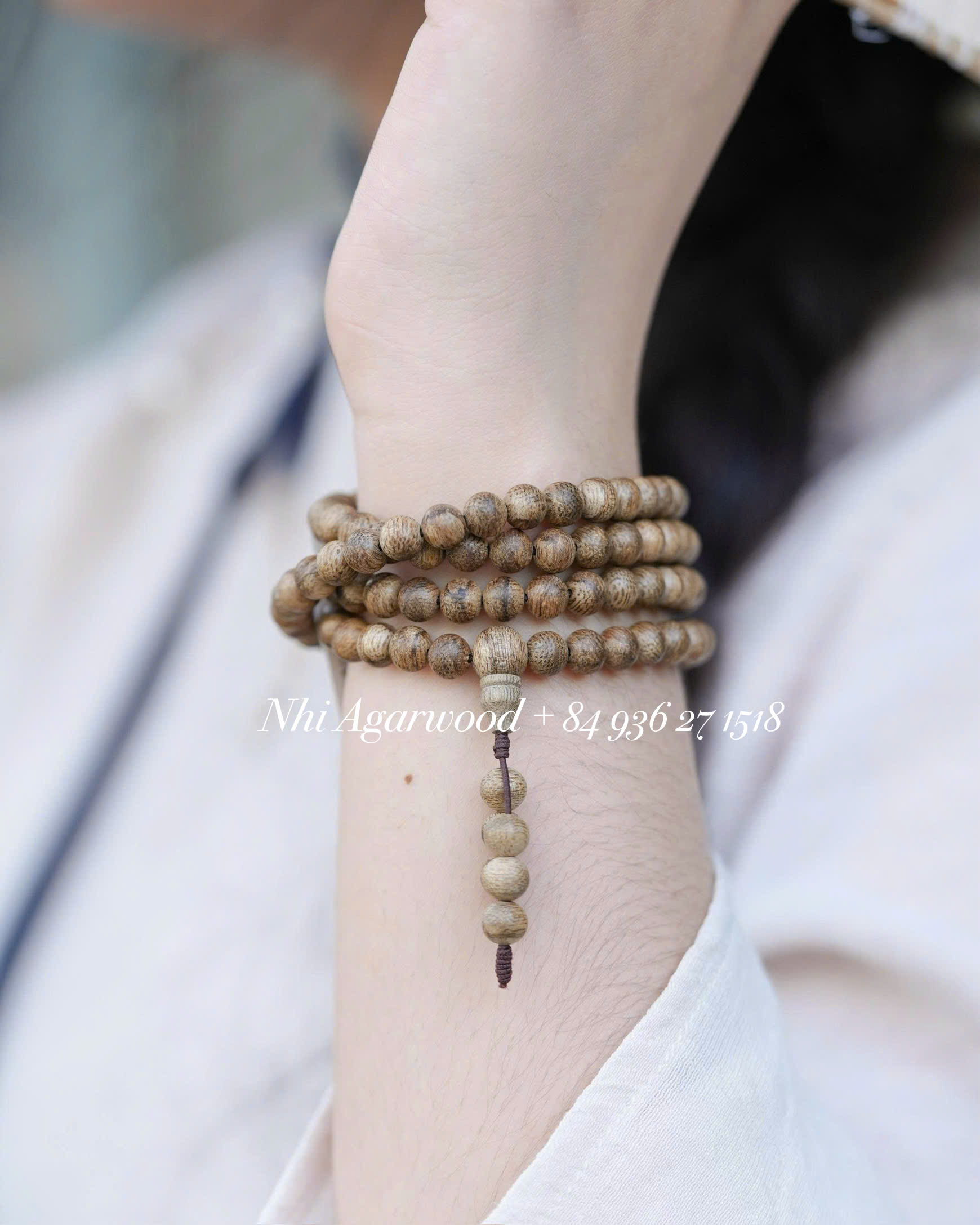 108 Beads Agarwood Bracelet – “Banh” Agarwood&nbsp; (6mm Oud Bracelet)