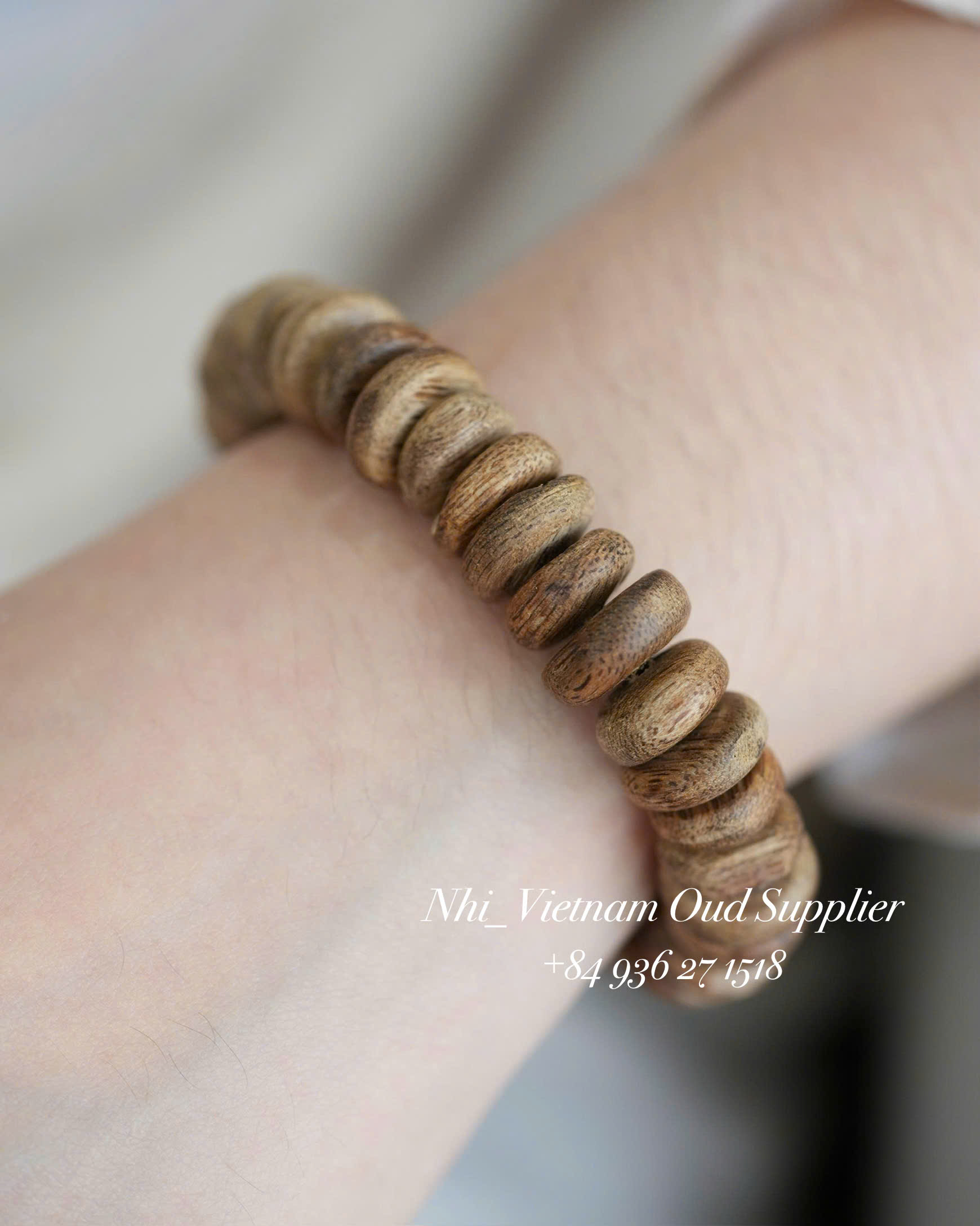 Natural Agarwood Button Bead Bracelet – Vietnamese Oud | Wealth &amp; Prosperity Jewelry