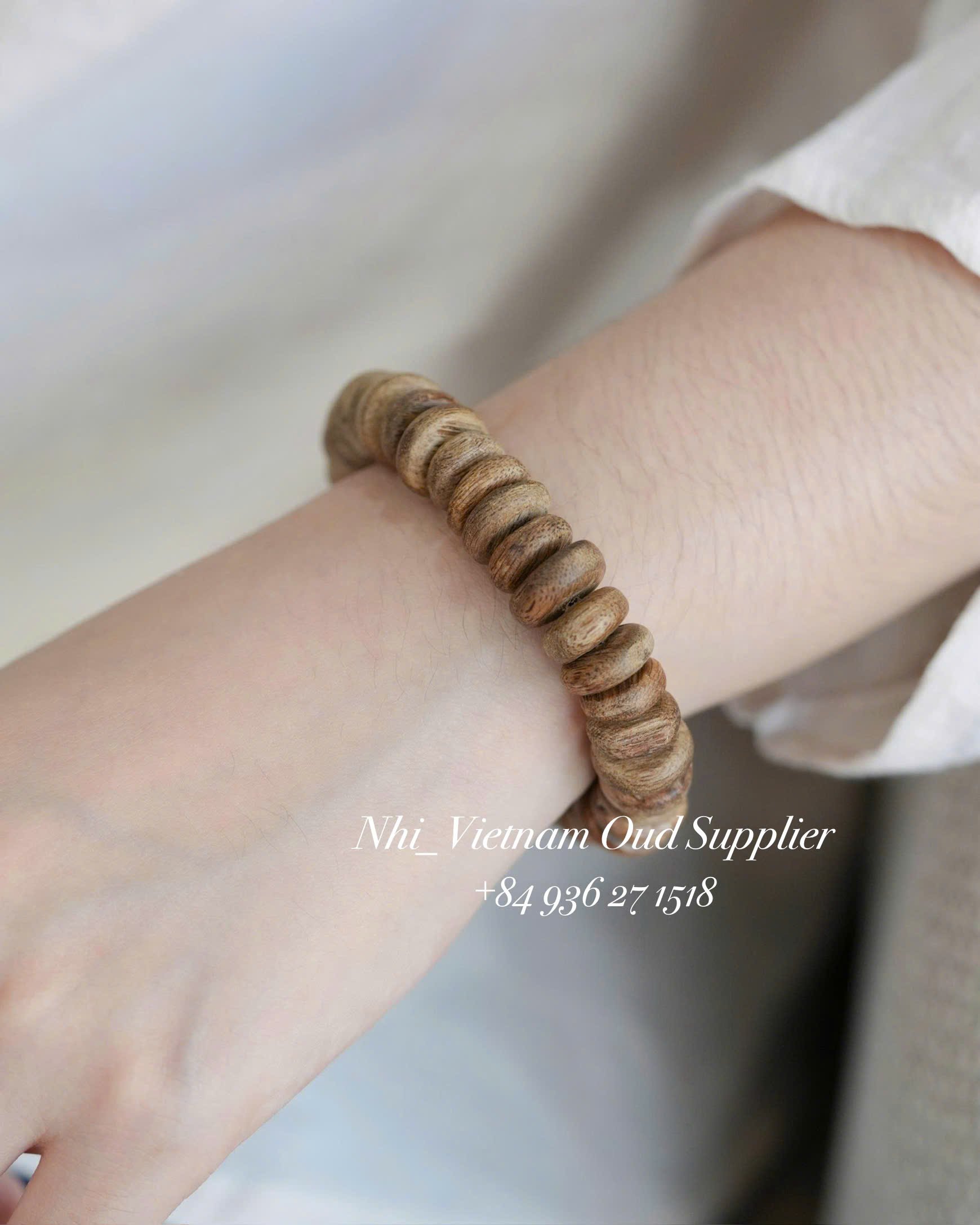 Natural Agarwood Button Bead Bracelet – Vietnamese Oud | Wealth &amp; Prosperity Jewelry