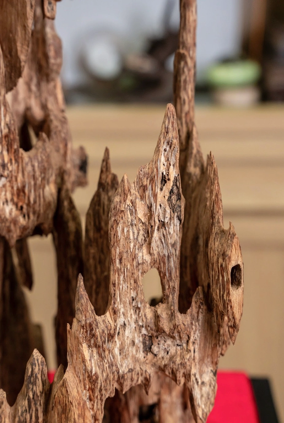 Natural Vietnamese Agarwood Sculpture – Lightly Fragrant Wild Oud – Nhi - Maison Amore