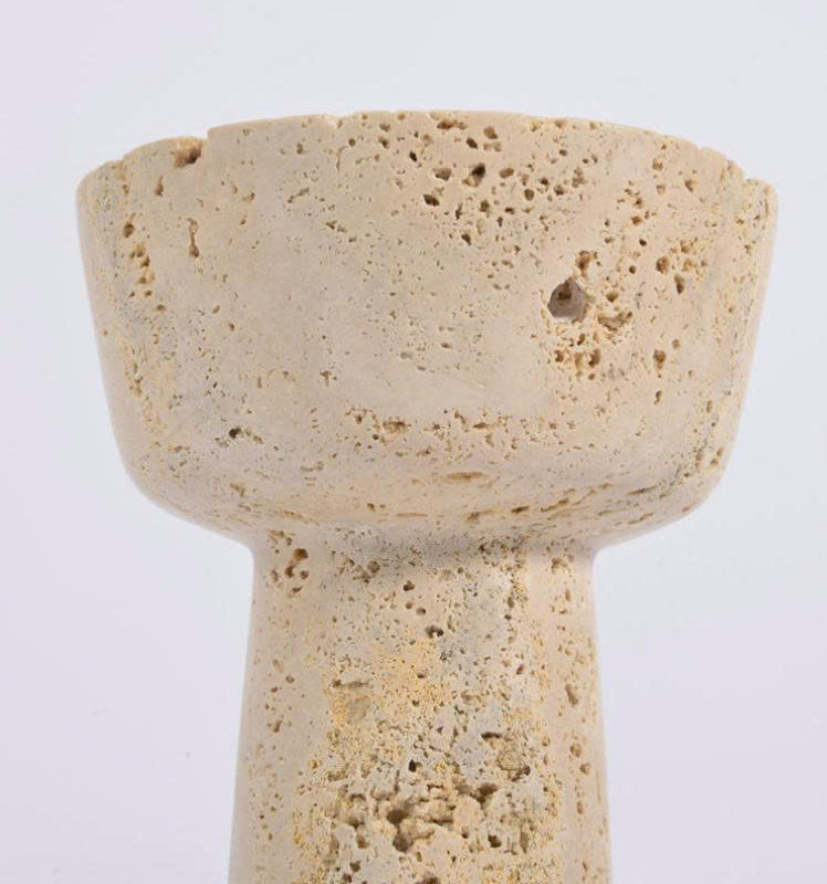 Tall Natural Stone Oud Burner with Perforated Brass Dome Lid